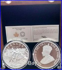 100TH ANNIVERSARY BATTLE VIMY RIDGE 1917-2017 $100 10OZ Pure Silver Proof Coin