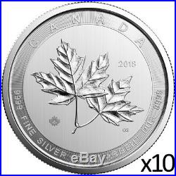 100 oz 10 x 10 oz 2019 Silver Magnificent Maple Leaf Coin RCM. 9999 Ag