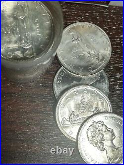 10 COIN ROLL Canada Silver Dollar Uncirculated $1 Elizabeth II Voyager