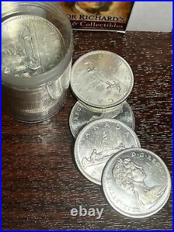 10 COIN ROLL Canada Silver Dollar Uncirculated $1 Elizabeth II Voyager