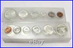 10x 1867-1967 Canada Silver Coin Sets complete with 1 & 5 Cent coins in holders