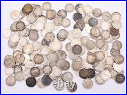 158x King George V Canada 5 cents silver coins 158-coins all damaged