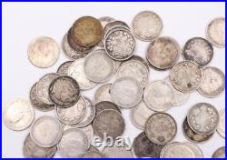 158x King George V Canada 5 cents silver coins 158-coins all damaged