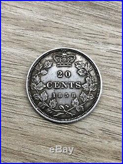 1858 20 Cents Canada Silver Coin