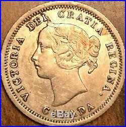 1858 CANADA SILVER 5 CENTS COIN Excellent example