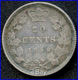 1858 Canada 20 Cent Coin (4.65 Grams. 925 Silver)