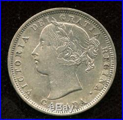 1858 Province of Canada Twenty Cents Silver Coin