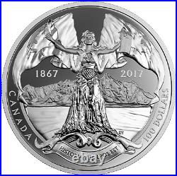 1867-2017 $100 10OZ Silver Coin Canada Confederation Medal 150th Confederation