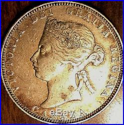 1870 Canada Silver 25 Cents Coin Silver Quarter