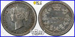 1870 Canada Silver 5 Cents Coin PCGS AU Detail