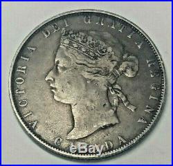 1870 LCW Canada Silver 50 Cents Coin VF