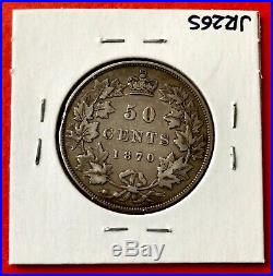 1870 LCW Canada Silver Half Dollar 50 Cent Coin $250 VF-20