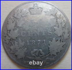1871 Canada Silver Half Dollar Coin. (RJ788)