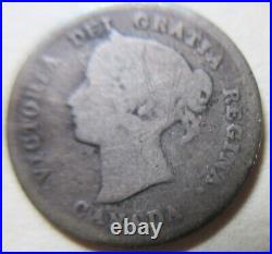 1875 Canada Silver Five Cents Coin. Rare Date Nickel 5 cents 5c (F748)