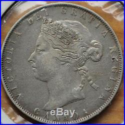 1881 Canada Canadian 50 Cents Half Dollar Silver Coin Queen Victoria