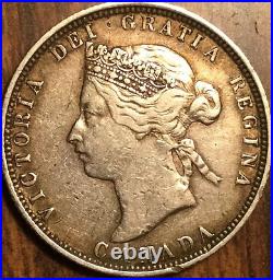 1881 H Canada Silver 25 Cents Coin