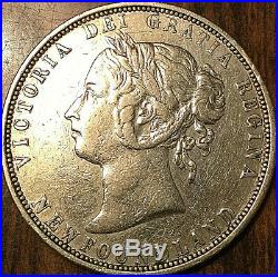 1882 NEWFOUNDLAND SILVER 50 CENTS VICTORIA FIFTY CENTS COIN Excellent example