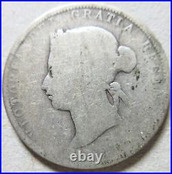 1885 Canada SILVER Twenty-Five Cents Coin. KEY DATE Quarter 25 Cents (Q369)