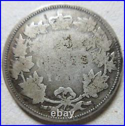1885 Canada SILVER Twenty-Five Cents Coin. KEY DATE Quarter 25 Cents (Q369)