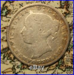 1885 NEWFOUNDLAND CANADA SILVER 10 CENT COIN lot 151 KEY DATE