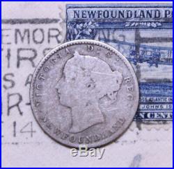 1885 NEWFOUNDLAND CANADA SILVER 10 CENT COIN lot 187 KEY DATE