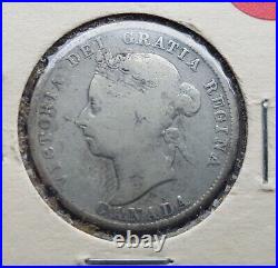 1887 Canada Silver 25 cents Coin Victoria