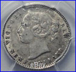 1888 NewFoundLand Silver 10 Cents Coin PCGS AU-53 RARE Trends $3000 +