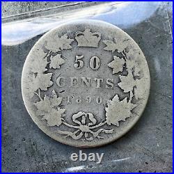 1890 H Canada Silver Half Dollar 50 Cent Coin ICCS AG-3