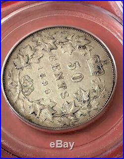 1890 H Canada Silver Half Dollar 50 Cent Coin Trend 13k PCGS XF-45