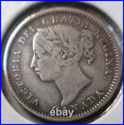 1892 Large 9 Canada Silver Ten Cents Coin. BETTER GRADE Dime 10 cents 10c (JT)