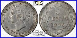 1896 NewFoundLand Silver 5 Cents Coin PCGS AU-55 RARE