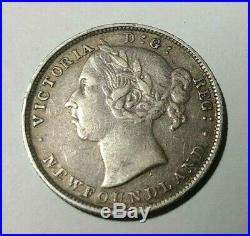 1900 Canada Newfoundland Silver 20 Cents Coin XF