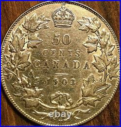 1903H CANADA SILVER 50 CENTS COIN Excellent example