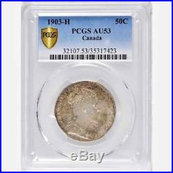 1903-H Canada Silver 50 Cents Coin PCGS AU-53 RARE