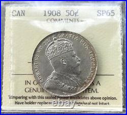 1908 Specimen Canada Silver Half Dollar 50 Cent Coin ICCS SP Gem 65