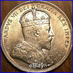 1910 CANADA SILVER 25 CENTS EDWARD VII SILVER QUARTER COIN Uncirculated