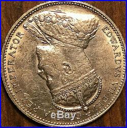 1910 CANADA SILVER 25 CENTS EDWARD VII SILVER QUARTER COIN Uncirculated