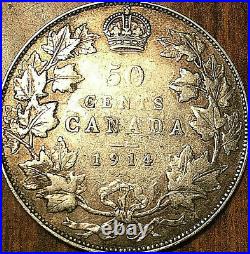 1914 Canada Silver 50 Cents Fifty Cents Coin