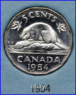 1922-1969 Canada 5 Cents Set in Whitman Folder Near-Complete