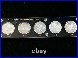 1935-1964 Commemorative Coins of Canada 5 Silver Dollars UNC/AU
