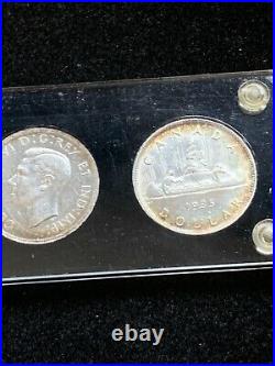 1935-1964 Commemorative Coins of Canada 5 Silver Dollars UNC/AU