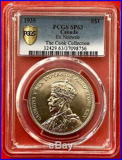 1935 Canada 1 Dollar Silver Coin One Dollar Specimen PCGS SP-63 Rare