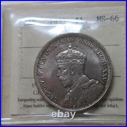 1935 Canada Silver Dollar Coin. ICCS MS-66 $1 Certified MS66