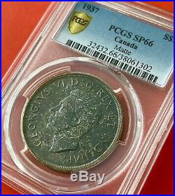 1937 Canada 1 Dollar Silver Coin One Dollar PCGS Specimen SP-66