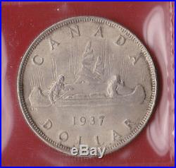1937 Canada 1 Dollar Silver Coin One ICCS MS 64 8307 Trends $275