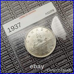 1937 Canada $1 Silver Dollar UNCIRCULATED Coin Frosty White! #coinsofcanada