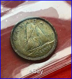 1937 Matte SPECIMEN Canada Silver 10 Cent Dime Coin ICCS SP 65 Nice Colour