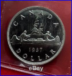1937 Mirror SPECIMEN Canada Silver One Dollar Coin ICCS SP 64 Cameo