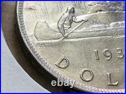 1938 Canada Silver Dollar $1 coin FREE SHIPPING in CANADA VERY LOW MINT ONLY 90K