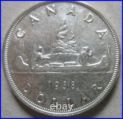 1938 Canada Silver One Dollar Coin. BETTER GRADE (RJ226)